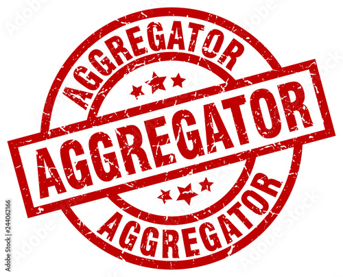 aggregator round red grunge stamp