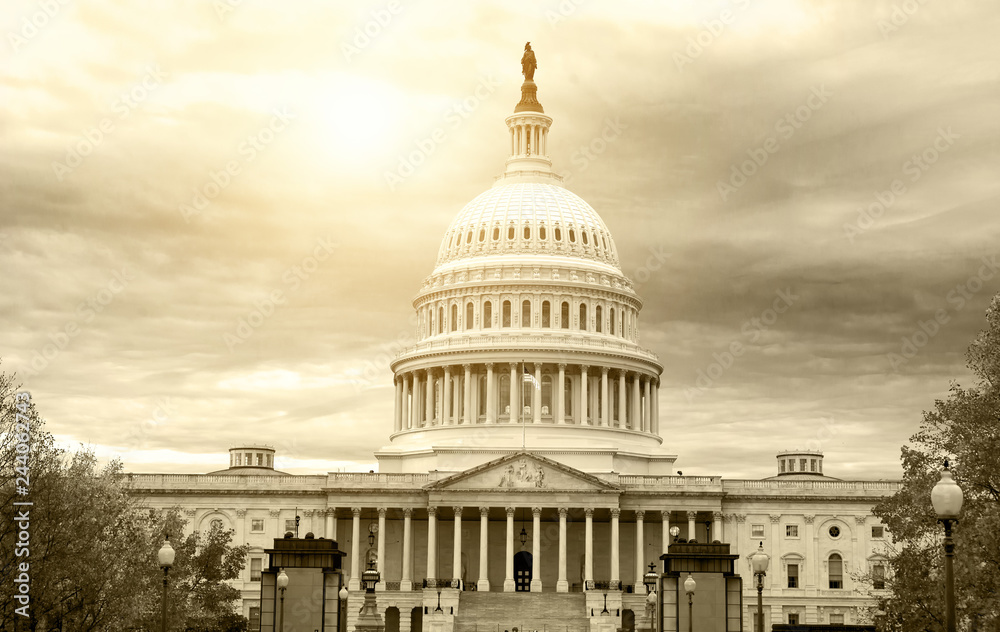 Capitol Building in Washington. Toned image