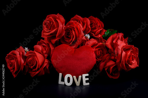 Heart shape, Wooden letters word 