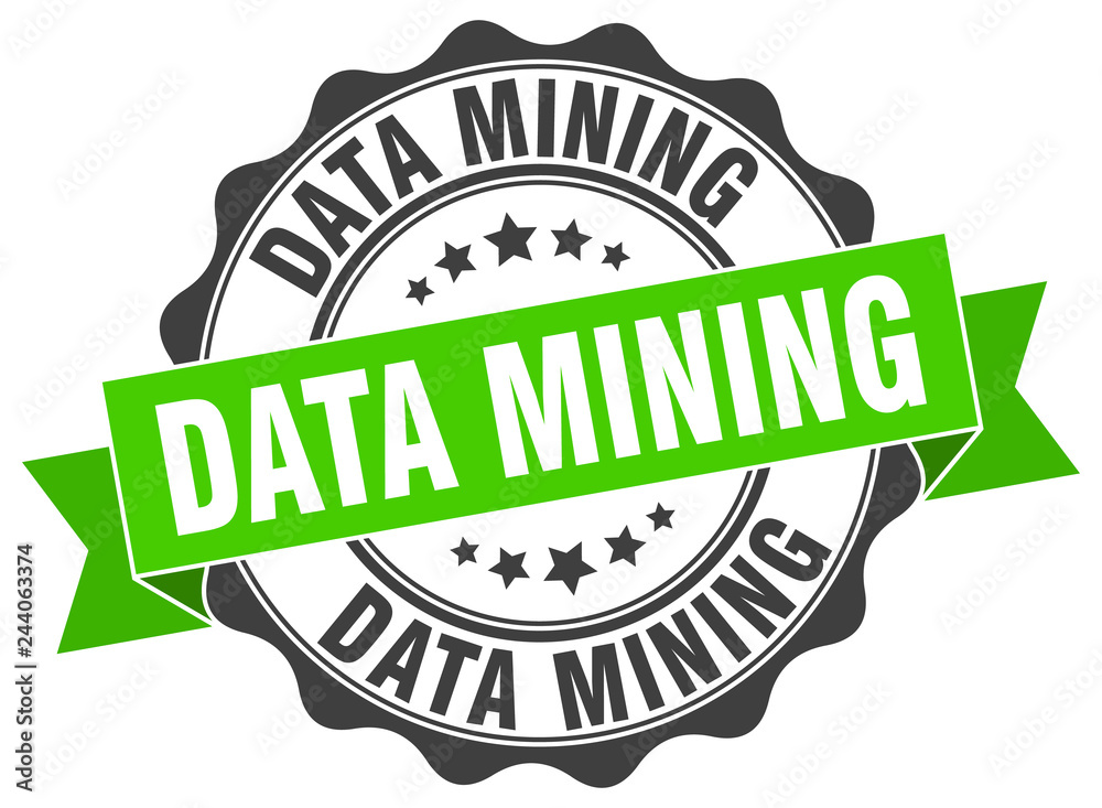 Fototapeta premium data mining stamp. sign. seal