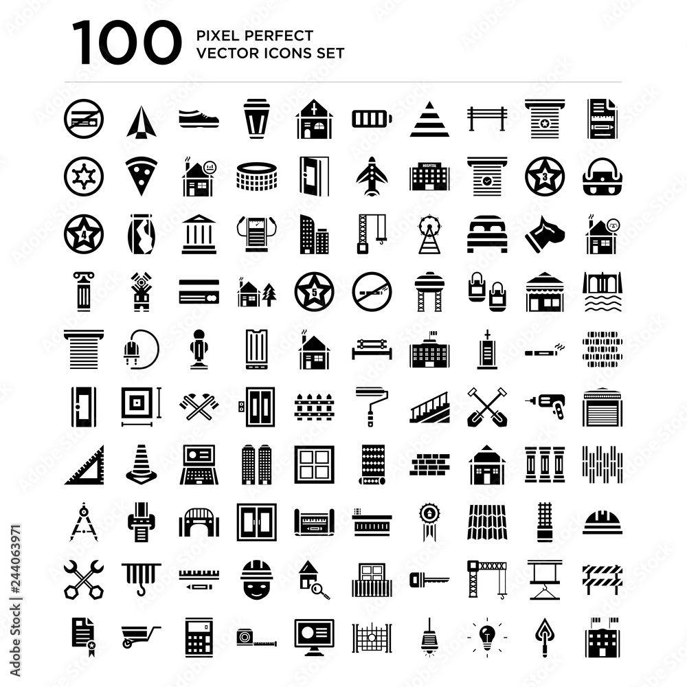 100 pack of Architecture, Trowel, Idea, Light, Gate, Monitor, Measuring