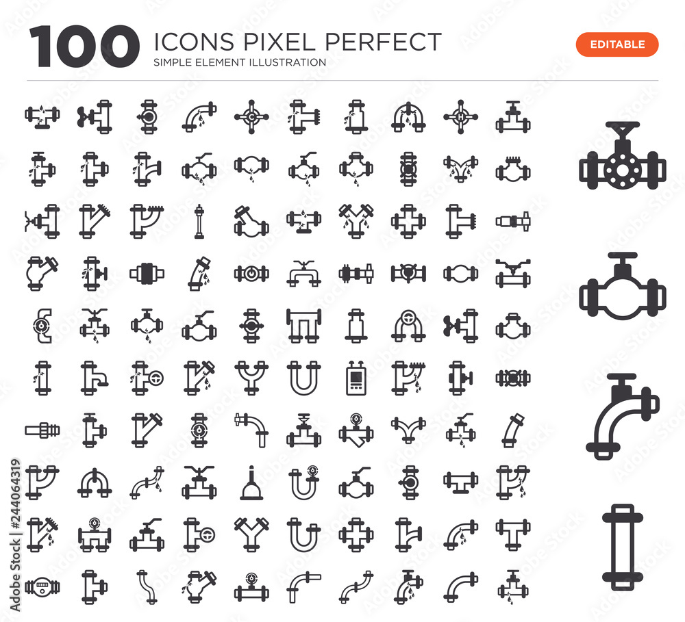 Set of 100 icons such as Pipes, Pipes Set of 100 icons such as Pipes, Pipes