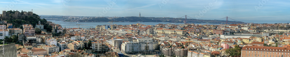 Panoramic view of Lisbon city, Portugal