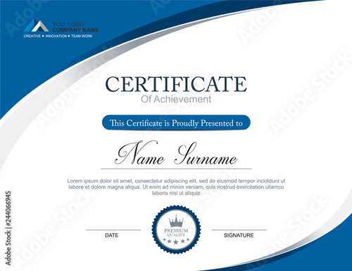 Vector certificate template
