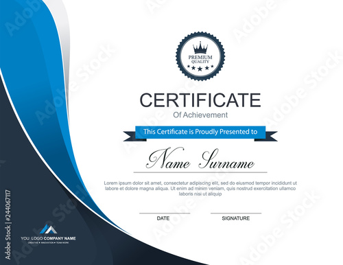 Vector certificate template