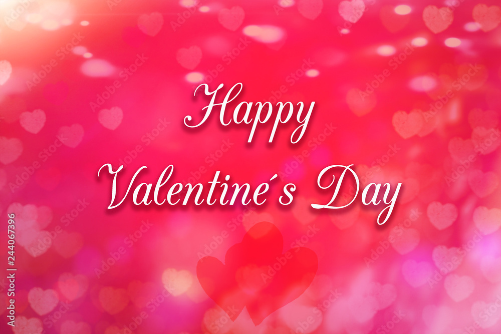 greeting card with colorful heart in the background with the text Happy Valentines Day