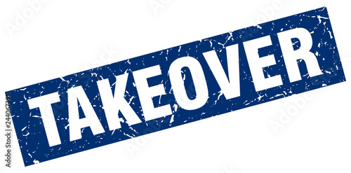 square grunge blue takeover stamp