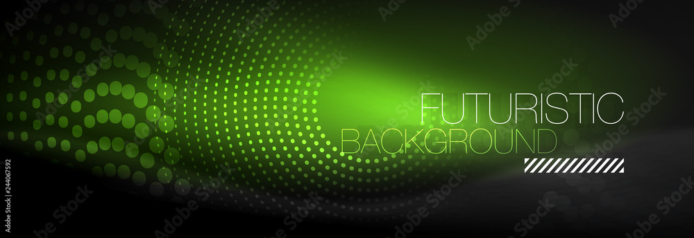 Glowing neon circle line dots, round line design, abstract style on black background. Neon abstract round circles Magic neon lights and glowing dots Glowing neon circle line dots, round line design, abstract style on black background. Neon abstract round circles Magic neon lights and glowing dots