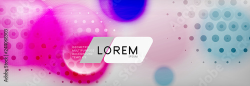 Background abstract - blurred dotted color circle shape, techno bubbles