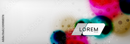 Background abstract - blurred dotted color circle shape, techno bubbles