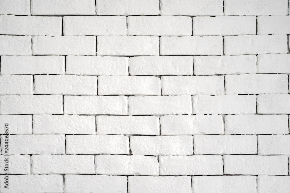clear simple white brick on the wall for background or backdrop