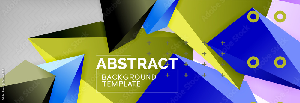 Bright colorful triangular poly 3d composition, abstract geometric background, minimal design, polygonal futuristic poster template Bright colorful triangular poly 3d composition, abstract geometric background, minimal design, polygonal futuristic poster template