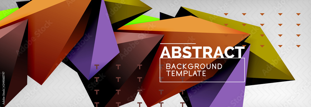 Triangles polygonal background, vector 3d poly template Triangles polygonal background, vector 3d poly template