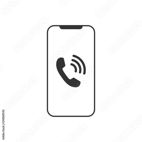 Smartphone icon. Cell phone symbol. Mobile gadget. Flat design. Vector illustration.