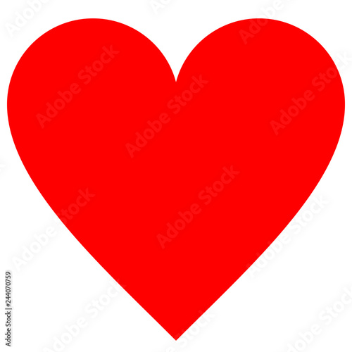 Heart symbol icon - red simple, isolated - vector
