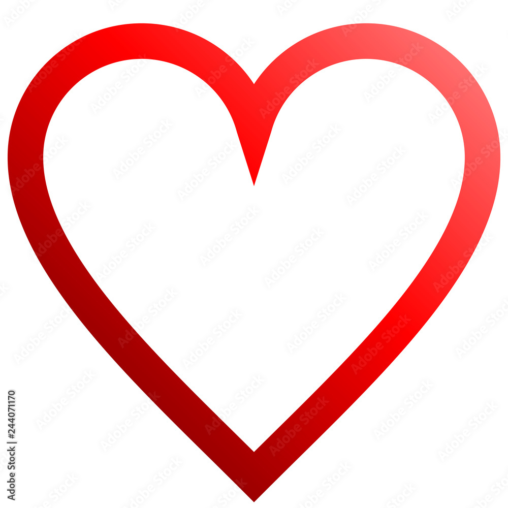 Heart symbol icon - red outlined gradient, isolated - vector Heart symbol icon - red outlined gradient, isolated - vector