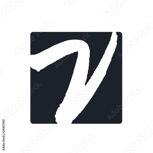 Creative v letter vector logo design. Handwritten text with paint brush texture. Monogram vector sign. Character logotype symbol. Icon design