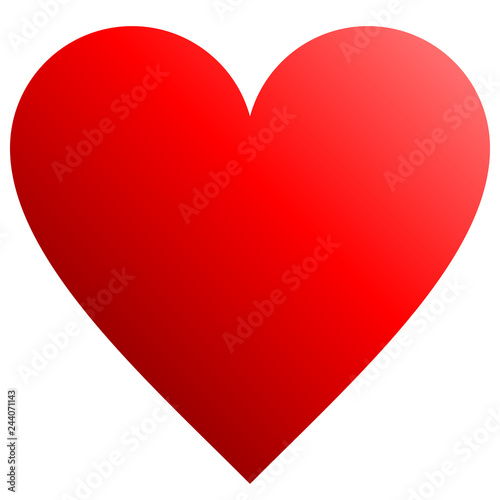 Heart symbol icon - red gradient, isolated - vector