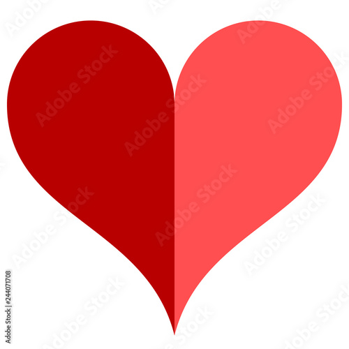 Heart symbol icon - red simple, isolated - vector