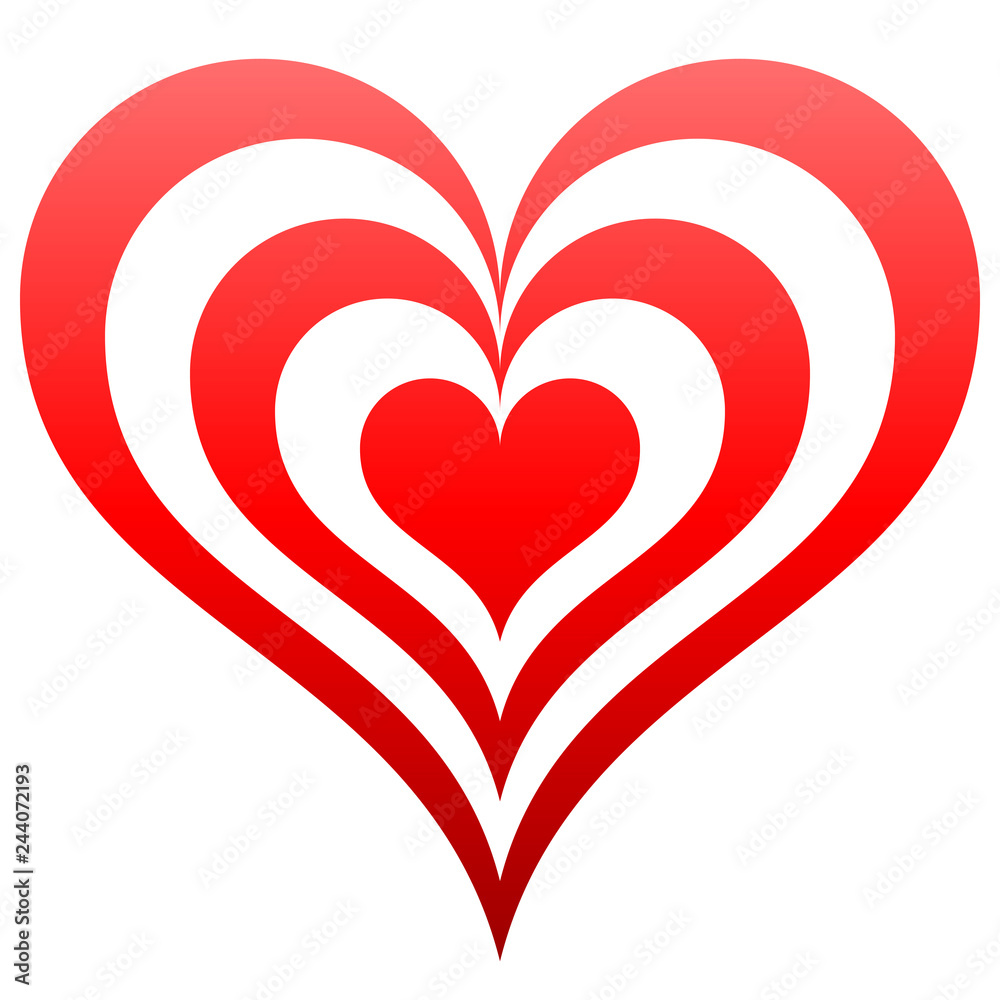 Heart target symbol icon - red gradient, isolated - vector Heart target symbol icon - red gradient, isolated - vector
