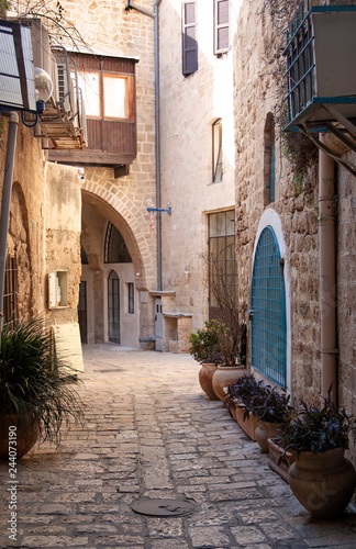 a narrow street of the ancient city