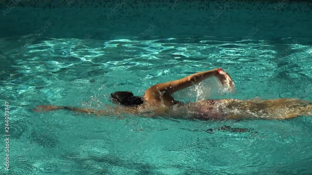 Professional swimmer in the pool Professional swimmer in the pool