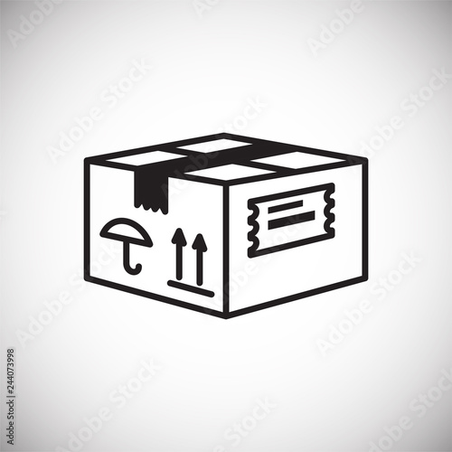 Online shopping delivery box icon on white background for graphic and web design, Modern simple vector sign. Internet concept. Trendy symbol for website design web button or mobile app