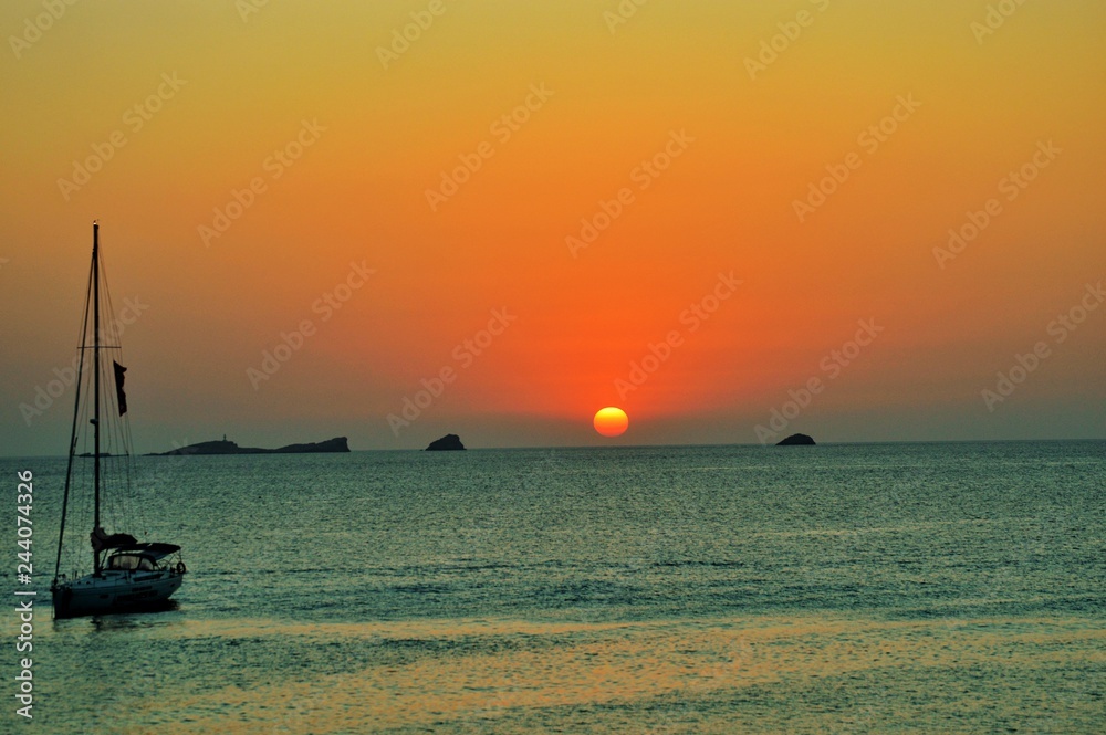 Sunset on sea, Ibiza