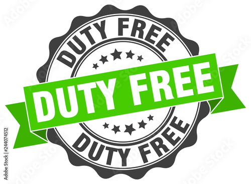 duty free stamp. sign. seal