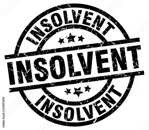 insolvent round grunge black stamp