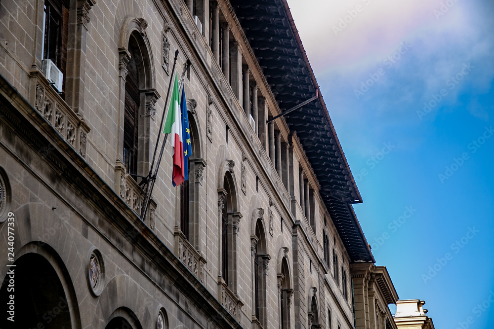 flags italy and europe union