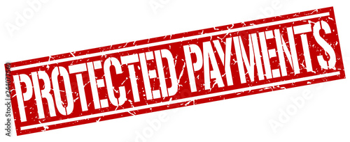 protected payments square grunge stamp