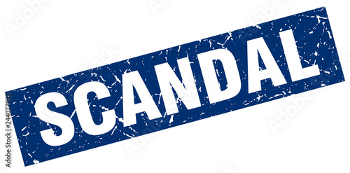 square grunge blue scandal stamp