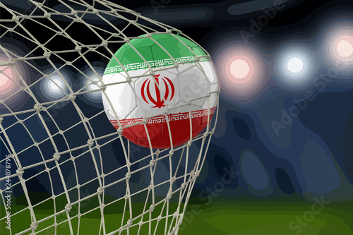 Iranian soccerball in net