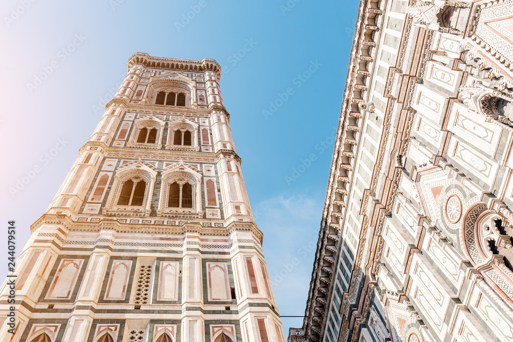 Closeup detail view of the Santa Maria Cathedral in Florence, Italy Closeup detail view of the Santa Maria Cathedral in Florence, Italy
