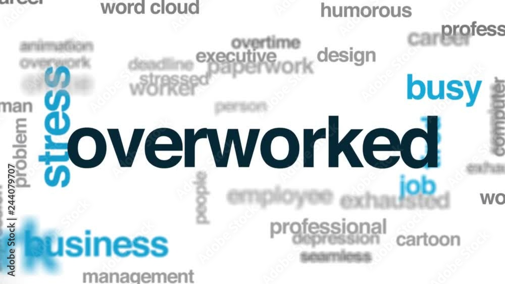 Overworked animated word cloud. Kinetic typography. Overworked animated word cloud. Kinetic typography.