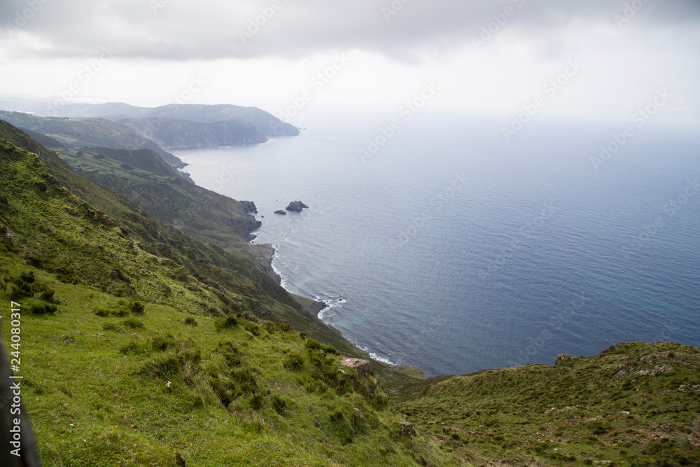 the coast by the ocean in Coruña, Spain