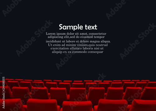 Cinema screen with red seats. Movie premiere poster design. Vector background.