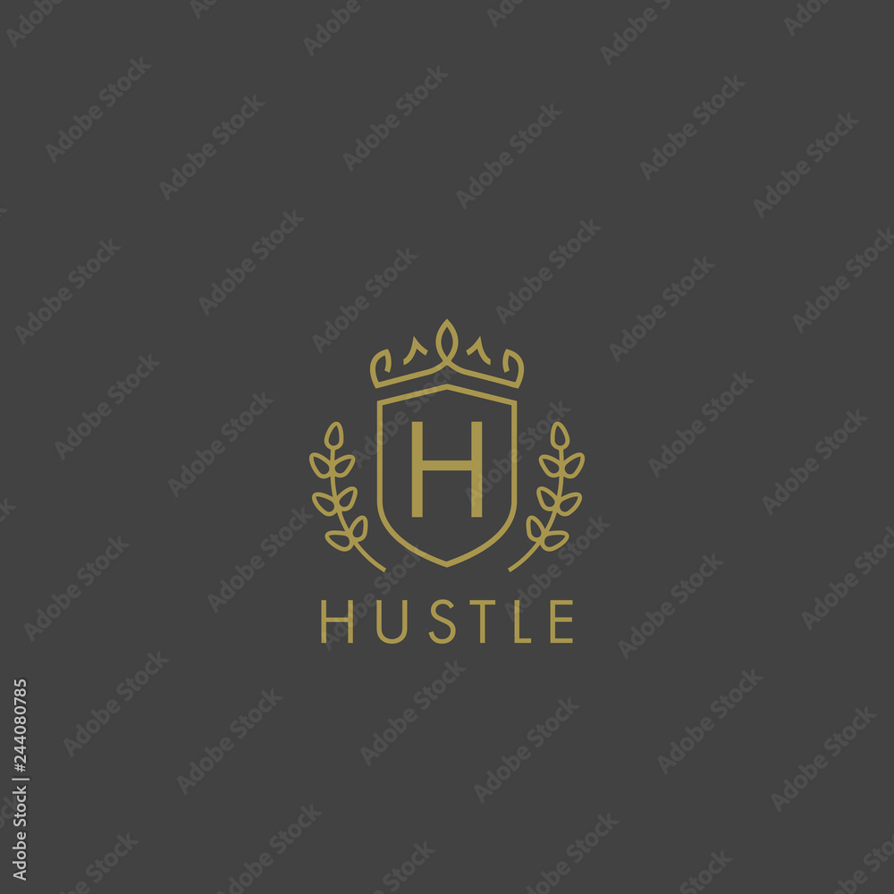 Initials letter H logo business vector template. Crown and shield shape. Luxury, elegant, glamour, fashion, boutique for branding purpose. Unique classy concept. Initials letter H logo business vector template. Crown and shield shape. Luxury, elegant, glamour, fashion, boutique for branding purpose. Unique classy concept.