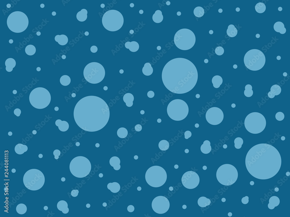 light blue circles on dark blue background, illustration