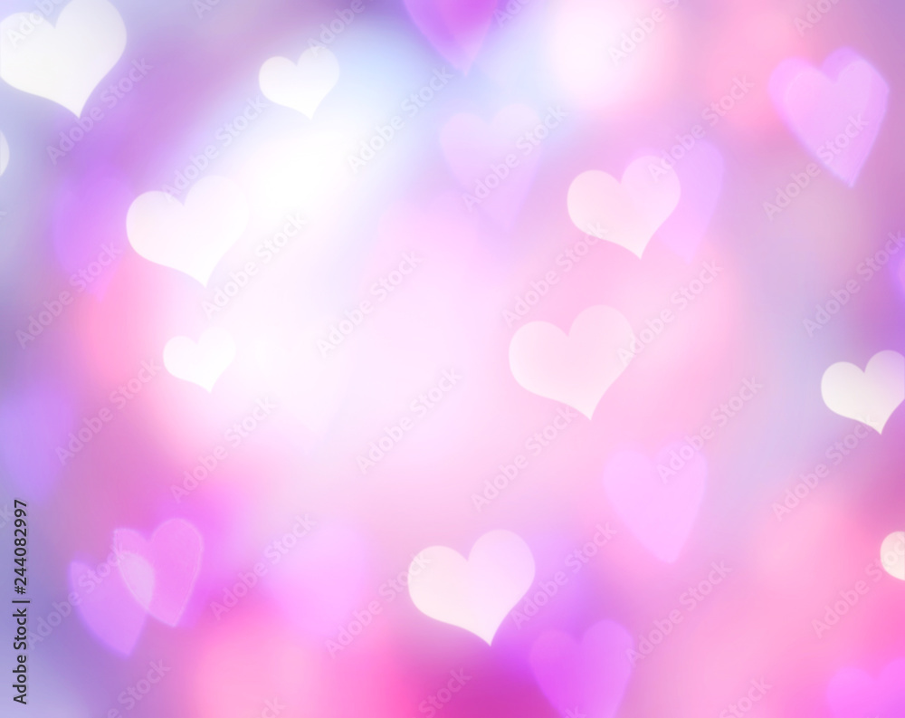 Valentine's day background,blurred hearts backdrop.