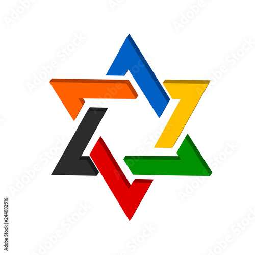 The star of David logo in the vector.