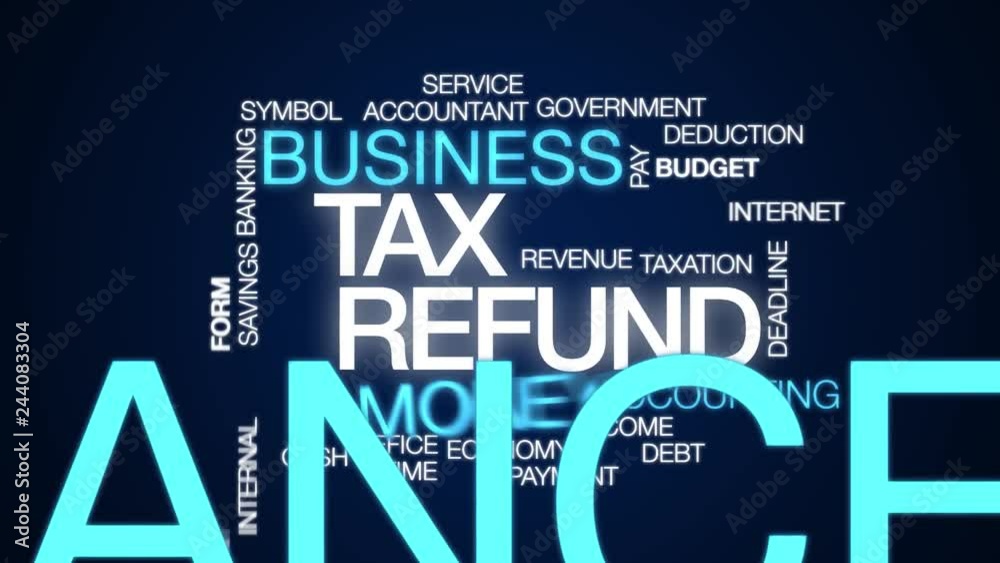 Tax refund animated word cloud. Kinetic typography. Tax refund animated word cloud. Kinetic typography.