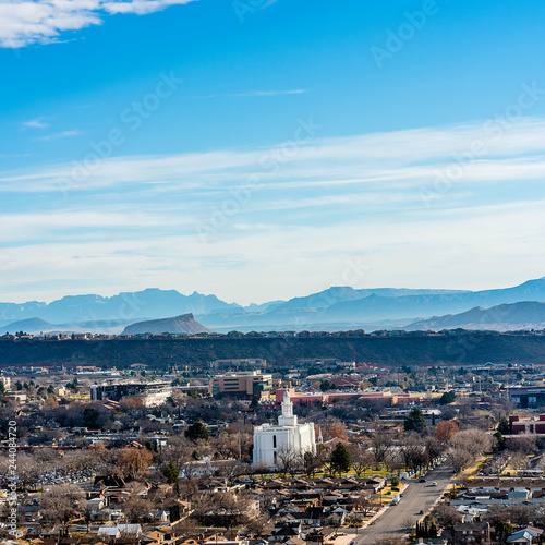 Sanit George, Utah USA - January 6, 2019 - The new mormon temple, in Saint George, is the site of many Mormon weddings. photo