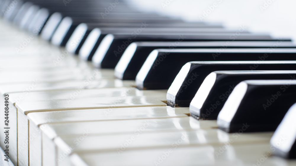 Beautiful piano keyboard of an old antique piano Beautiful piano keyboard of an old antique piano