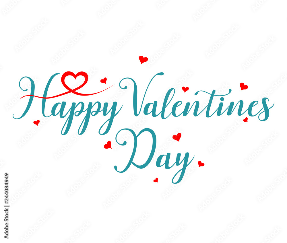 Happy Valentines Day romantic greeting card illustration