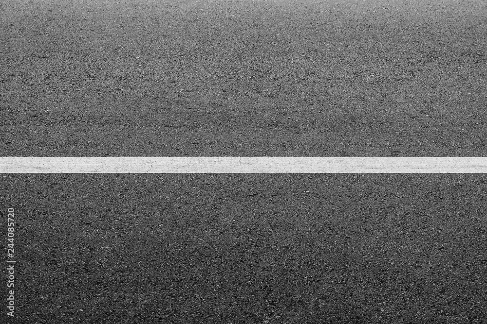 New asphalt texture with white dashed line