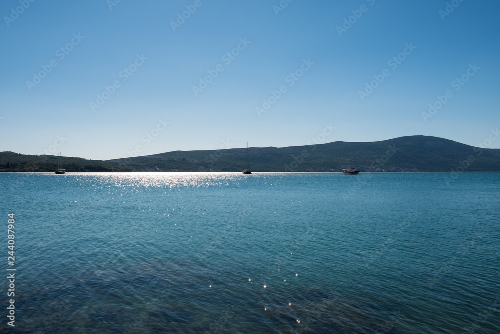 Kotor bay seascape panoramic summer view, Montenegro