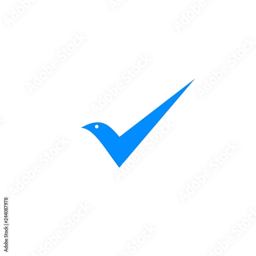 bird check mark logo vector icon