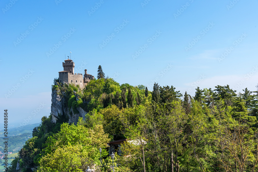 Amazing view of De La Fratta or Cesta, one of three peaks the city of San Marino.